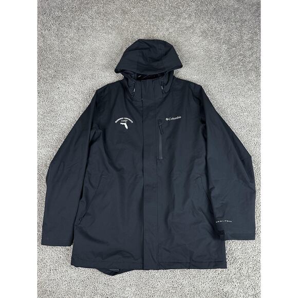 Columbia Jacket Mens L Omni-Tech Waterproof Hooded Rain Coat Interchange Shell - Picture 1 of 12